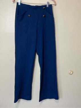 Betabrand Navy Blue Boot Cut Flare Pants. Size Medium Petite. Pre-Owned